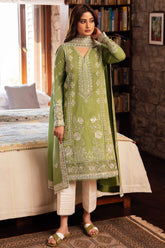 3 Piece - Unstitched Embroidered Lawn Fabric With Embroidered Lawn Dupatta ZL-2525