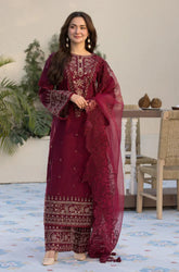 3 Piece - Unstitched Fully Embroidered Lawn Fabric QL-2685