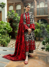3 Piece - Unstitched Digital Printed and Embroidered Khaddar Fabric With Embroidered Laces MB-437