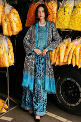 3 Piece - Unstitched Digital Printed Khaddar Fabric With Embroidered Laces CC-81 B