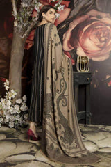 3 Piece - Unstitched Fully Embroided Dhanak Suit With Wool Shawl MJ-1090