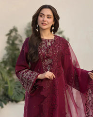 3 Piece - Unstitched Fully Embroidered Lawn Fabric QL-2685