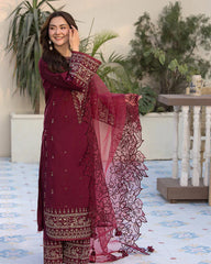 3 Piece - Unstitched Fully Embroidered Lawn Fabric QL-2685