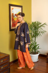 2 Piece - Unstitched Fully Embroidered Dhanak Fabric AL-945